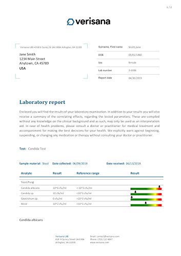 Candida & Helicobacter Test – Lab Testing Kit for Diagnosing Candida and H Pylori in Your Gut – Home Stool Test