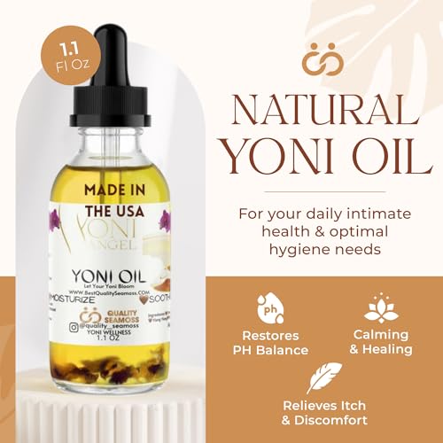 Natural Yoni Oil, Mint Fresh Feminine Care Oil, Reduces Odor, Restores pH Balance, All Natural, Herbal Yoni