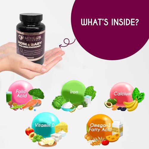 Morlux Naturals Prenatal Multivitamin, Prenatal Vitamin & Minerals Supplement for Before