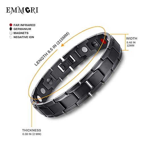 EMMORI Ultra Strength Magnetic Bracelet - 3,500 Gauss Per Magnet -Magnetic Bracelets
