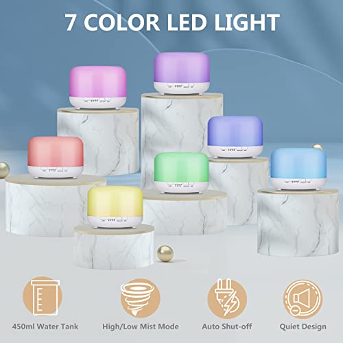 Hianjoo 450ml Essential Oil Diffuser, Electric Aroma Ultrasonic Aromatherapy Fragrant Oil