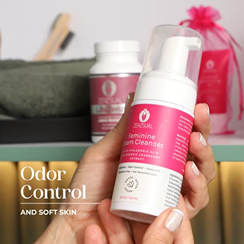 ZENZSUAL Feminine Foam Cleanser with Hyaluronic Acid and Organic Cranberry Extract – PH Balance