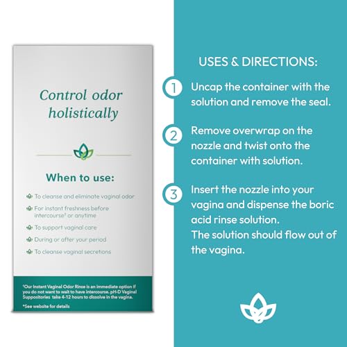 pH-D Feminine Health - Instant Odor Rinse with Boric Acid for Vaginal Odor - Vegan, Paraben-Free
