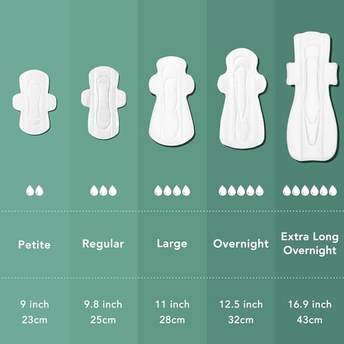 Rael Pads for Women, Organic Cotton Cover - Period Pads with Wings, Feminine Care, Sanitary Napkins