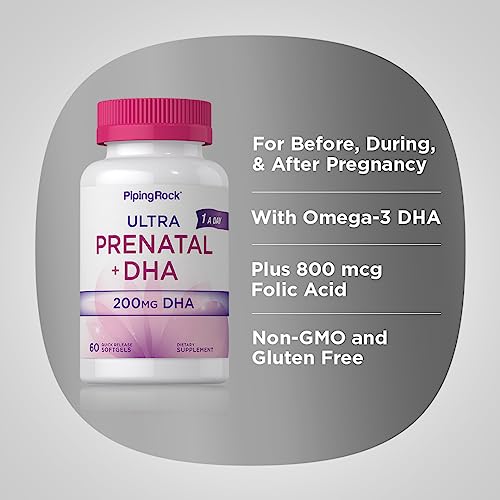 Prenatal Vitamins for Women | 60 Softgels | with DHA and Iron | Multivitamin