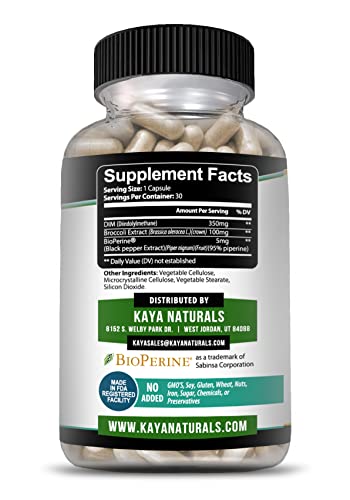 Kaya Naturals DIM Ultra (30 Capsules) | DIM Supplement for Women and Men