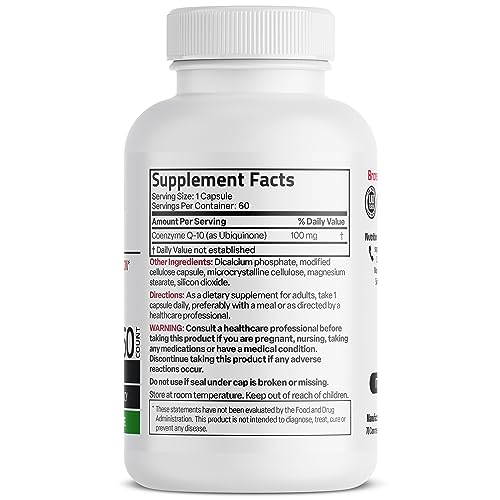 Bronson CoQ10 100 MG High Potency Cellular Energy Production, 60 Vegetarian Capsules