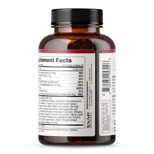 Snap Supplements Blood Sugar Blend - Support Healthy Blood Sugar, 60 Capsules