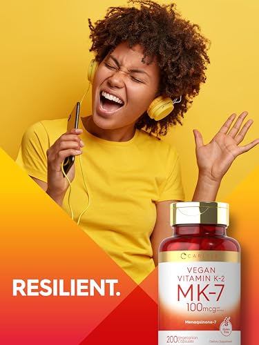 Carlyle Vitamin K2 MK7 100mcg | 200 Vegan Capsules | Menaquinone-7 Supplement