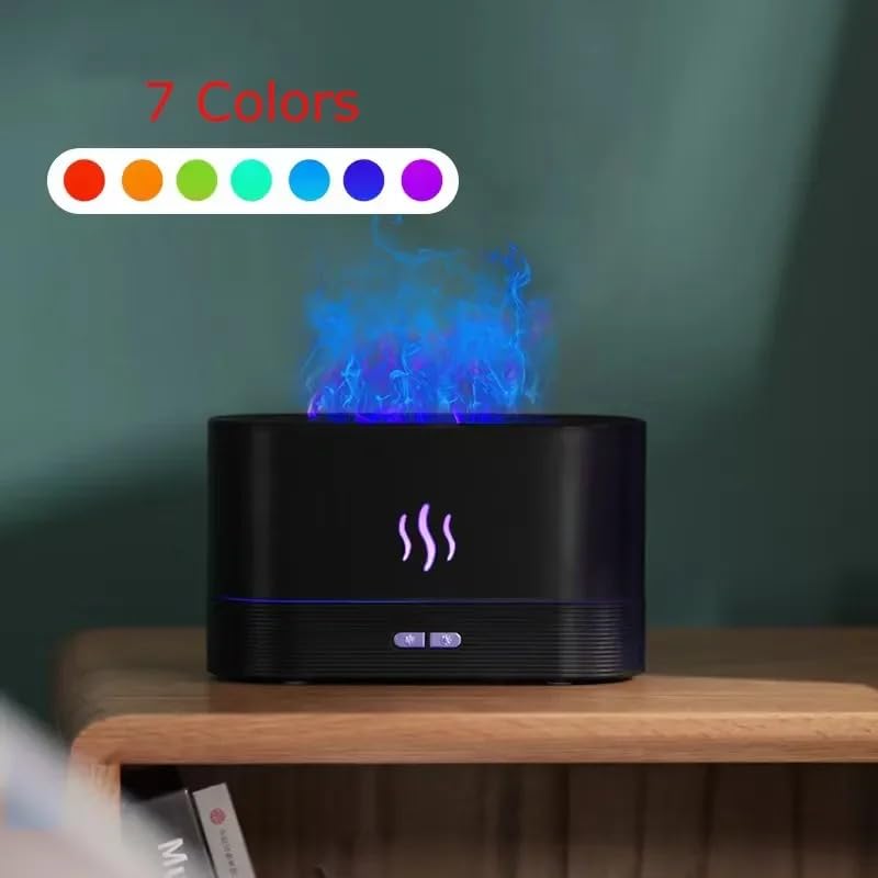 Flame Aroma Diffuser Humidifier 180ml, Oil Essential 2 Modes Brightness Aroma Humidifier