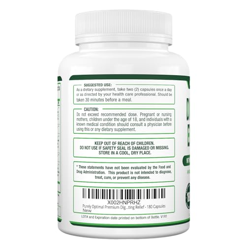 Purely Optimal Premium Digestive Enzymes Plus Prebiotics & Probiotics - for Better Digestio