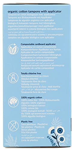 Natracare Organic Cotton Super Tampons with Cardboard Applicator, Plastic Free, Chlorine Free