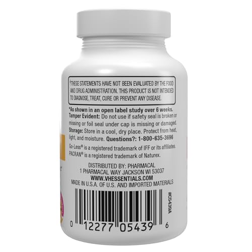 vH essentials Urinary Health & Bladder Control, Cranberry Extract, Prebiotics and Probiotics