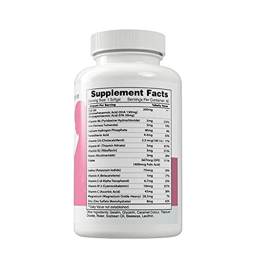 Earth's Creation Prenatal Multi Vitamin with DHA Dietary Supplement, 60 Softgels