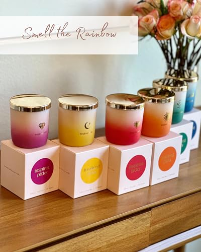 Inspired Picks Refreshing Green Candle – Wood Sage & Sea Salt w/Gold Stemmed Leaves Symbol