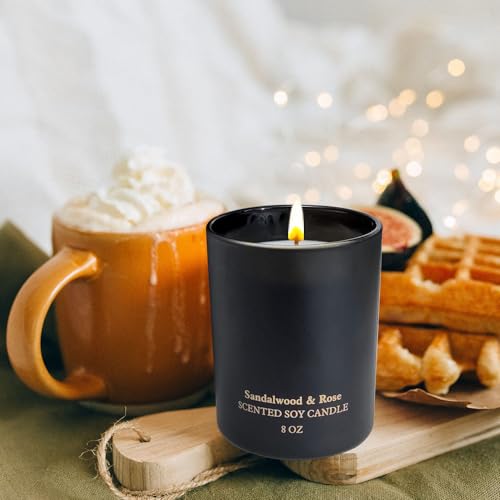 Sandalwood Rose Scented Candles, Christmas Birthday Candle Gifts for Women, Best Friends