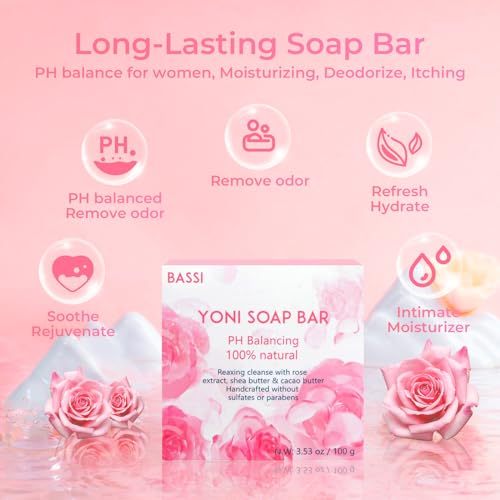 Yoni Soap Bars & Natural Yoni Oil Set, Natural Yoni Oil Vaginal Wash for Women Feminine Wash