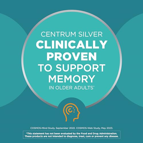 Centrum Silver Men's 50+ Multivitamin with Vitamin D3, B-Vitamins, Zinc for Memory