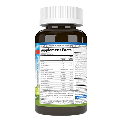 Carlson - Prenatal, Multiple with DHA & Vitamin D3, Pregnancy Health, Fetal Development & Immune