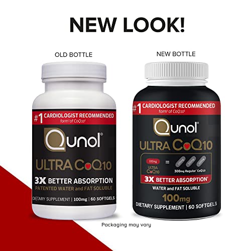 Qunol Ultra CoQ10 100mg Softgels- 3x Better Absorption Coenzyme Q10 Supplements