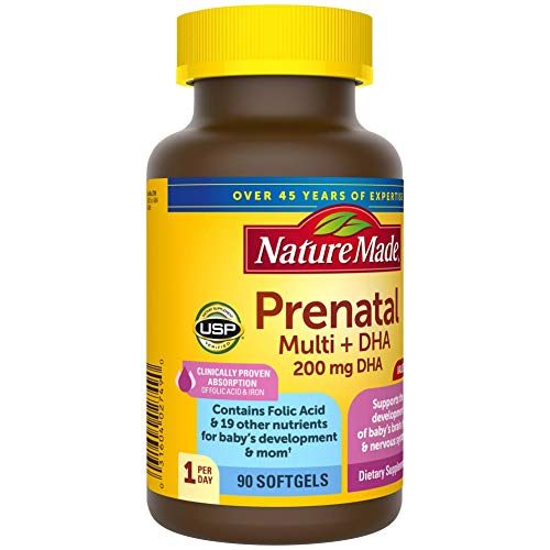 Prenatal Vitamin + DHA Softgel with Folic Acid, Iodine and Zinc, 90 Count