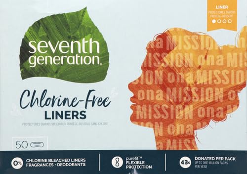 Seventh Generation Pantiliner Pads, Free & Clear, 50 Count