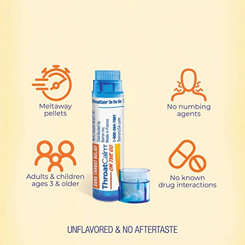 Boiron ThroatCalm On The Go for Pain Relief from Red, Dry, Scratchy, Sore Throats and Hoarseness