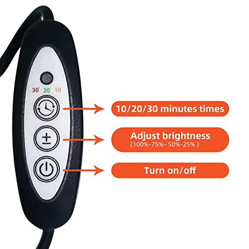 TherapSky Red Light Therapy Device 45W LED Red Infrared Light Therapy Lamp w/Remote Control and Timer
