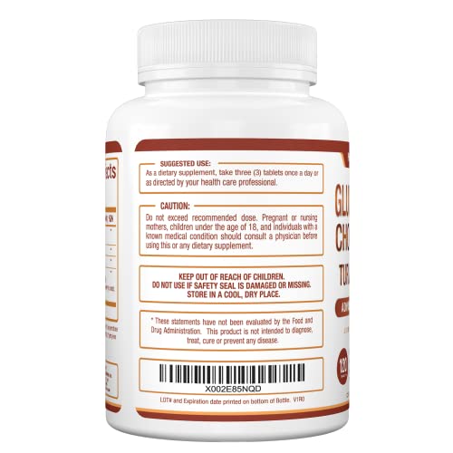 Purely Optimal Premium Glucosamine Chondroitin MSM Supplement Tablets w/Turmeric