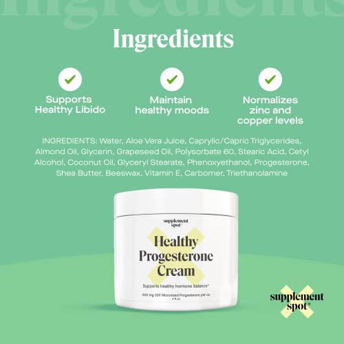 Supplement Spot Healthy Progesterone Cream for Women – Micronized Bioidentical Progesterone Cream
