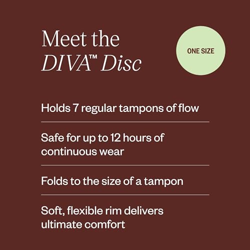 Diva Disc - Comfortable, Reusable Menstrual Disc with Leakproof Shield - Period Disc for Up to 12 Hours