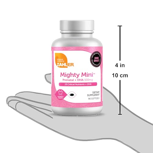 Zahler Mighty Mini Prenatal Vitamin with DHA & Folate - Certified Kosher - All Natural Prenatal Vitamins