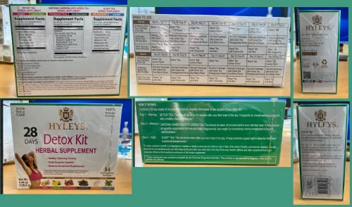 Hyleys Detox Tea for Cleanse - 28 Day Kit - 84 Tea Bags - Gift Gift For Mom For Mom