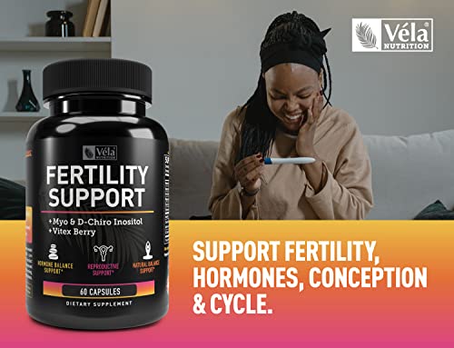 Vela Fertility Support Supplement | + Myo & D-Chiro Inositol + Vitex Berry | Reproductive Support