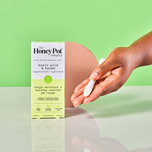 The Honey Pot Company 7 Day Boric Acid & Herbs Suppositories - Maintains and Balances Healthy