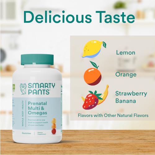 SmartyPants Prenatal Vitamins for Women, Multivitamin Gummies: Omega 3 Fish Oil (EPA/DHA)