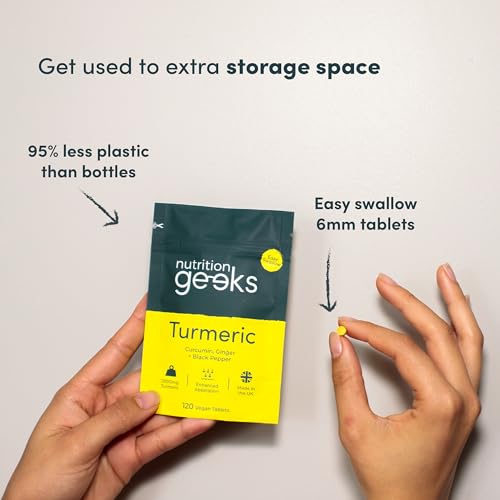 Nutrition Geeks Turmeric Tablets 2000 mg with Black Pepper & Ginger, High Strength