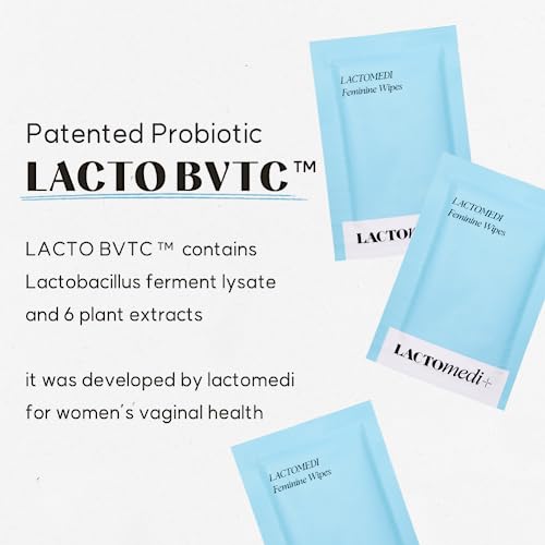 LACTOMEDI Feminine Wipes | Unscented Feminine Wipes | Individually Wrapped | pH-Balanced Feminine