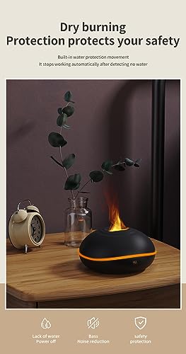 USB Oil Diffuser LED Flame Diffuser Humidifier Ultrasonic USB Flame Humidifier Essential Oil