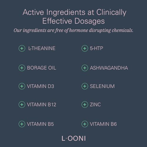 LOONI Balance Beam Mood Complex Supplement | PMS Relief with Ashwagandha, Vitamin B12