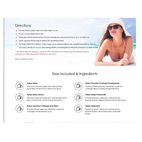 Hyleys Detox Tea for Cleanse and Weight Loss - 28 Day Kit - 84 Tea Bags (9 Pack)