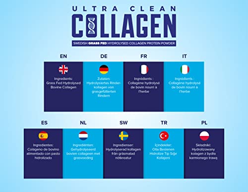 Clean & Pure Collagen Powder, Lab Tested Bovine Peptides with No or Zero Growth Hormones, Pesticides or Vet Meds - 400g