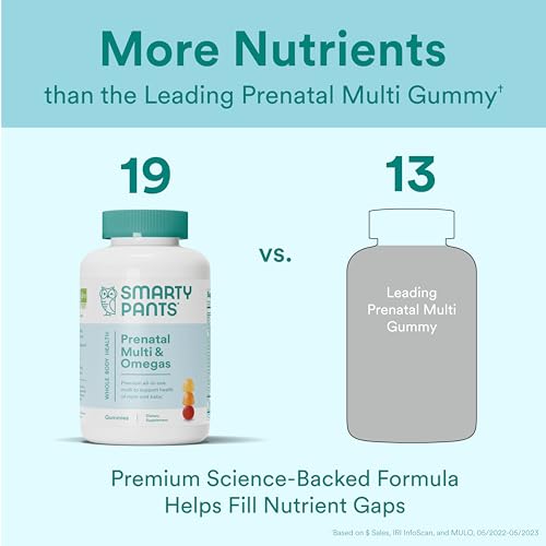 SmartyPants Prenatal Vitamins for Women, Multivitamin Gummies: Omega 3 Fish Oil (EPA/DHA)