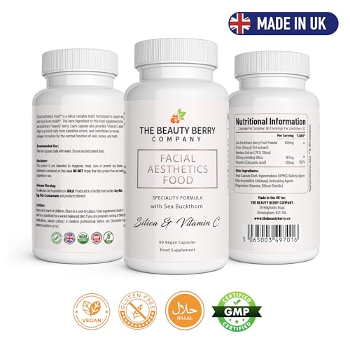 Vegan Collagen Skin Health Supplement for Women & Men, with Sea Buckthorn Berry, Bamboo Silica