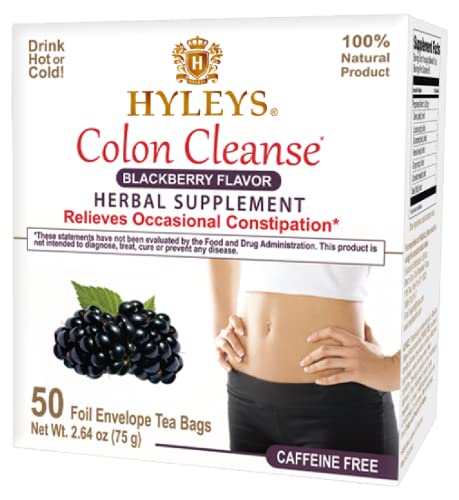 Hyleys Colon Cleanse Tea Blackberry Flavor - 50 Tea Bags (6 Pack - 300 Tea Bags Total)