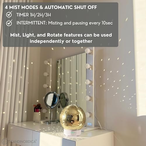 Disco Ball Diffuser Rotating - 300 ML Mirror Ball Oil Diffuser, Essential Oils Diffusers for Home
