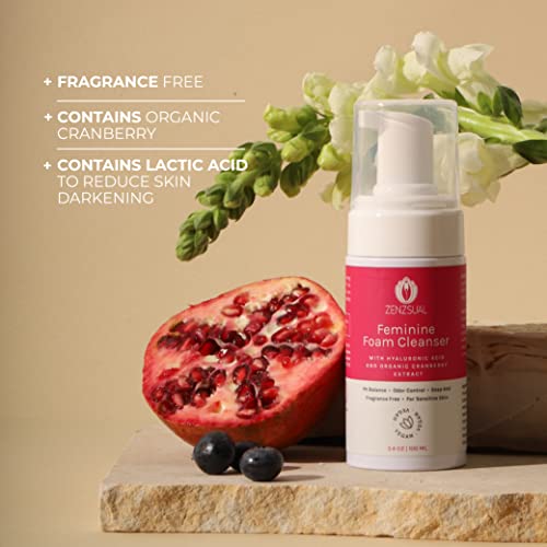 ZENZSUAL Feminine Foam Cleanser with Hyaluronic Acid and Organic Cranberry Extract – PH Balance