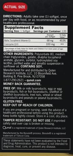Qunol CoQ10 100mg Softgels, Ultra CoQ10 100mg, 3x Better Absorption, Antioxidant