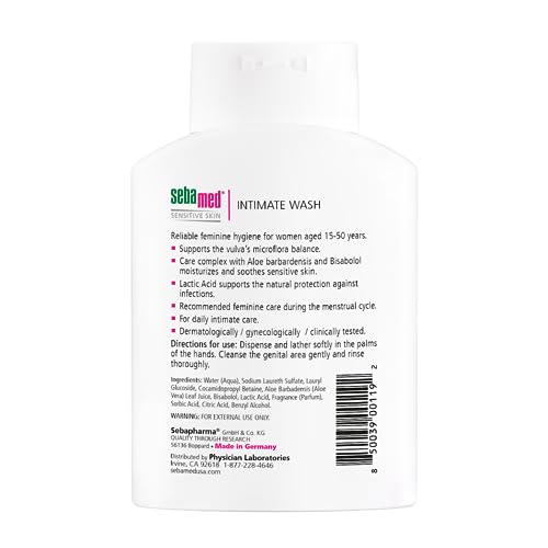 SEBAMED Feminine Intimate Wash pH 3.8 for Microflora Balance with Aloe Vera Mild Organic Based Daily