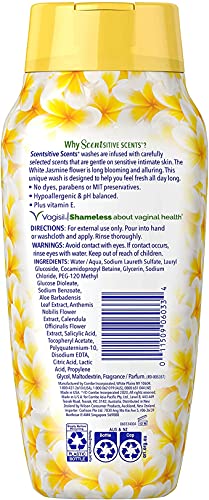 Vagisil Feminine Wash for Intimate Area Hygiene, Scentsitive Scents, pH Balanced and Gynecologist Tested